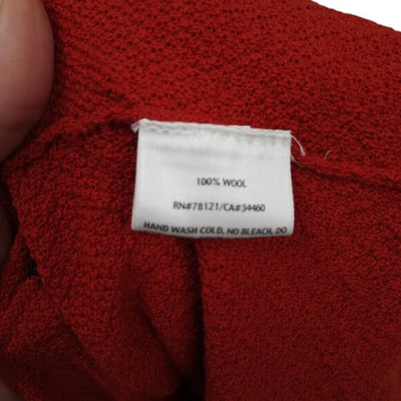 Eileen Fisher 100% Wool Open Front Waterfall Cardigan Size XL Orange Lightweight - Picture 11 of 11